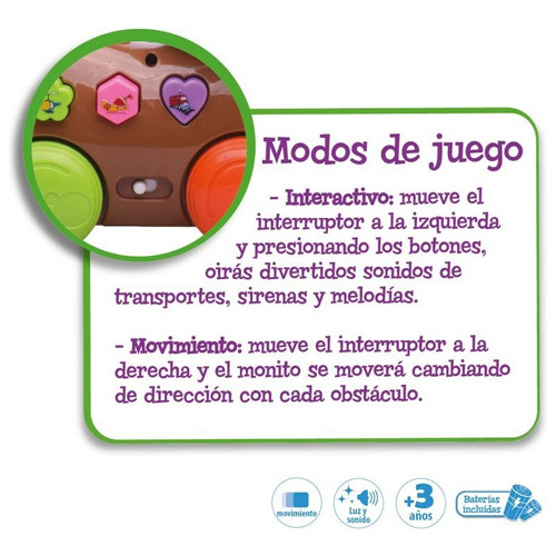 Imagen 6 de 9 de Monito Musical Con Luz Y Sonidos Movimiento El Duende Azul