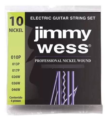 Cuerdas Jimmy Wess Para Guitarra Electrica Wn1010