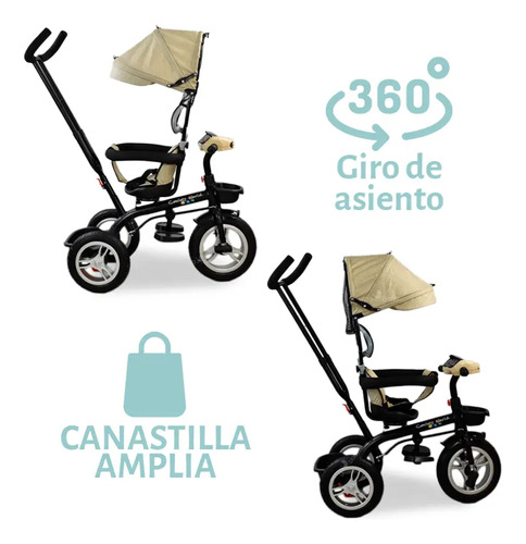 Triciclo Confetyworld Multifuncional 360 T19 Beige