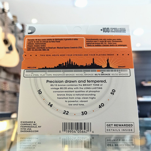 Imagem 2 de 3 de Encordoamento Daddario Ez900 Violão 0.010