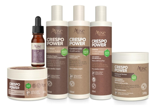 Kit Tratamento Completo Vegano Crespo Power Apce Cosméticos