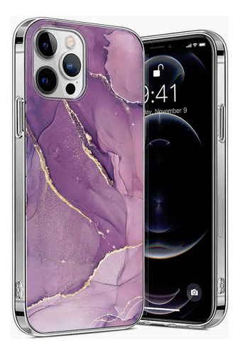 Forro Case Protector Apple iPhone 13 Pro Max Clear Morado