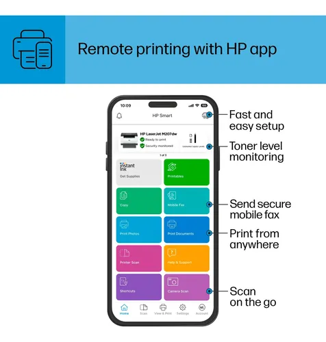 Impresora Hp Laserjet M207dw Laser Inalámbrica En Blanco Y N
