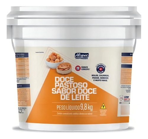 Doce De Leite Pastoso Alispec Balde Profissional 9,8kg