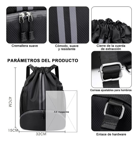 Mochila Deportiva Con Cordón, Bolsas De Cuerdas Mujer Hombre