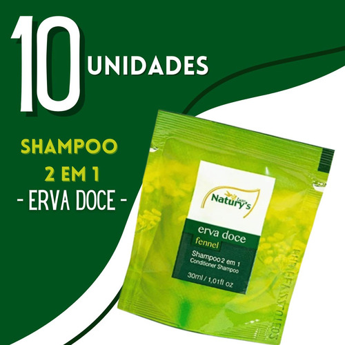 Shampoo 2 Em 1 - 10 Un Sachê 30 Ml Natury's Luxo Erva Doce