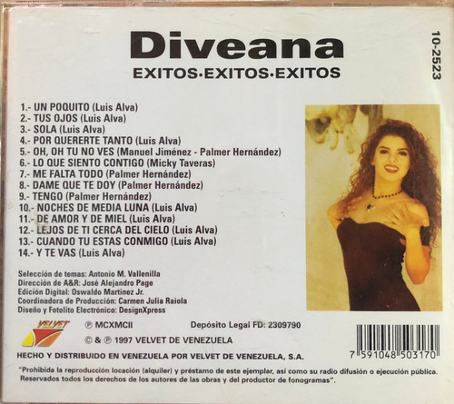 Cd - Diveana / Éxitos, Éxitos, Éxitos (Usado)