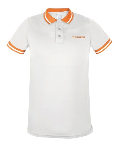 Playera Tipo Polo Dry Fit Blanca, Para Caballero, Talla Ch