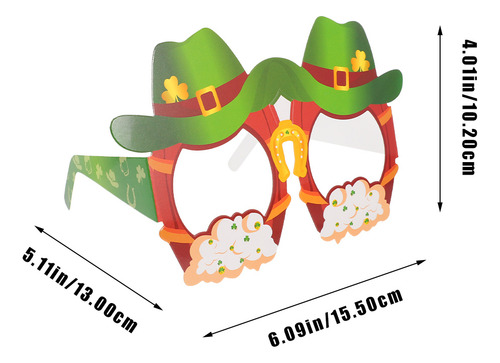 16pcs St Patricks Day Glasses Shamrock Paper Glasses Photo P