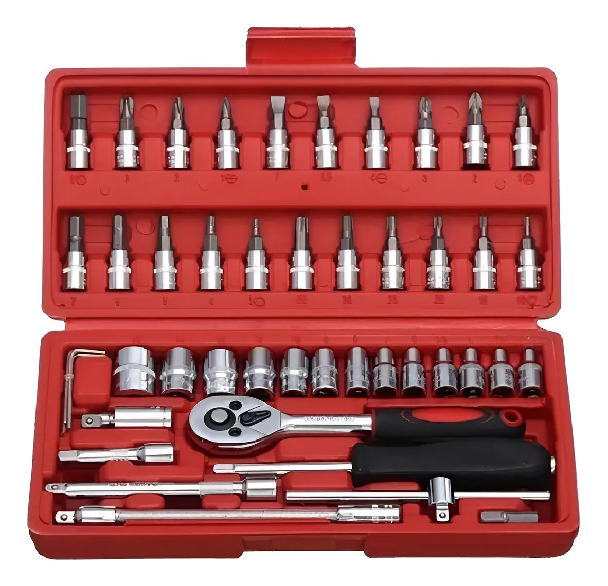 Kit Ferramentas 46 Peças Aço cromo vanádio Chave Allen