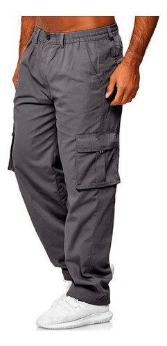 Pantalones Cargo Hombre Jogger Twill Elastane Puños Elástico