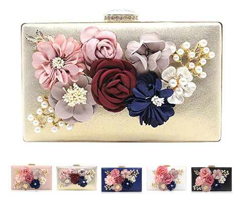 Bolso De Mano Para Mujer, De Noche, Con Estampado De Flores