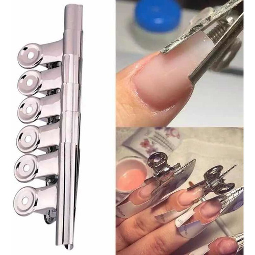 Imagem 2 de 3 de 10 Presilhas Curvatura C Inox Tips De Fibra Gel Porcelana