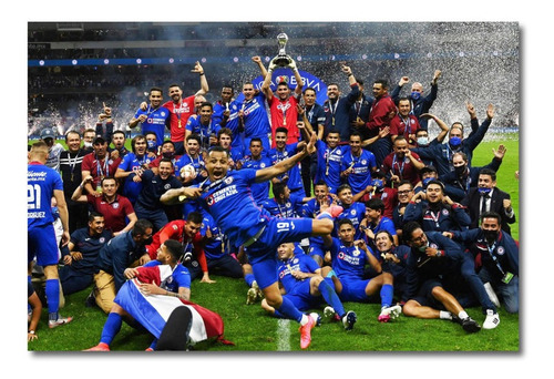 Cuadro Cruz Azul Foto Campeón Liga Mx 2021 Canvas 90x60