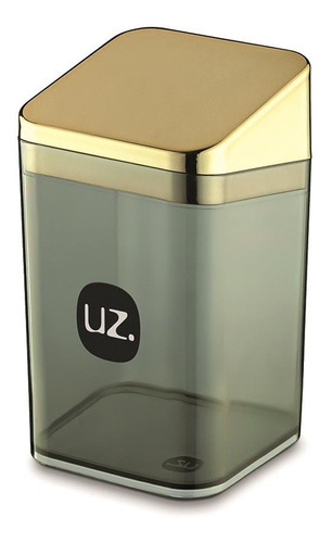 Porta Algodao Slim Preto Dourado Solido De Plastico Uz