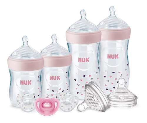 Set De Teteros Nuk + Chupos Rosa