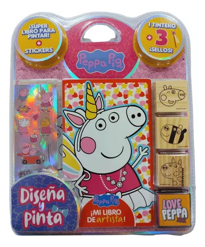 Libro Diseña Y Pinta Peppa Pig Con Sellos Y Stickers