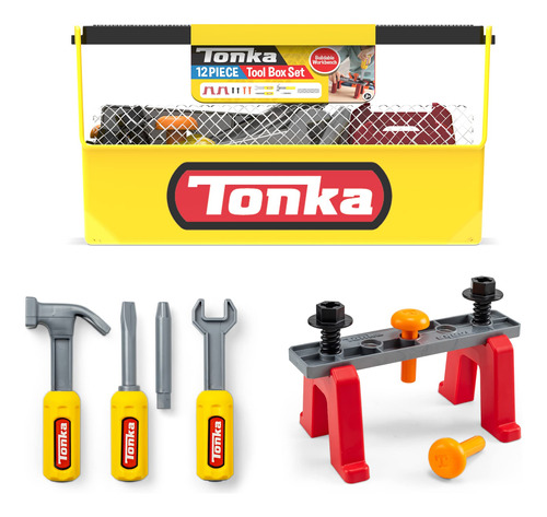 Tonka Tough Builders, Juego De Caja De Herramientas Resisten