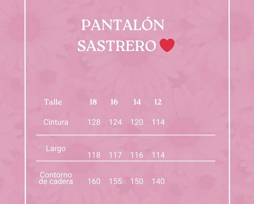 Pantalón Sastrero Vestir Talle Grande Especial T 12 A 18