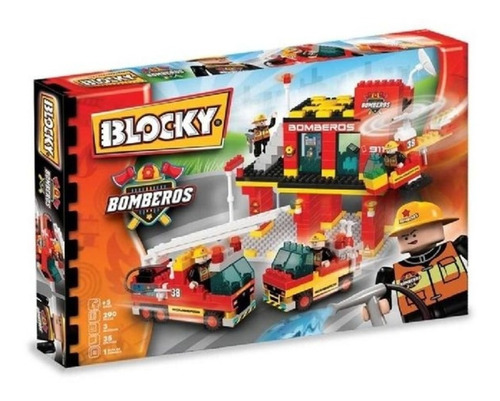 Bloques Blocky Bomberos 3 290 Pzas Bloques - Miraquelindo