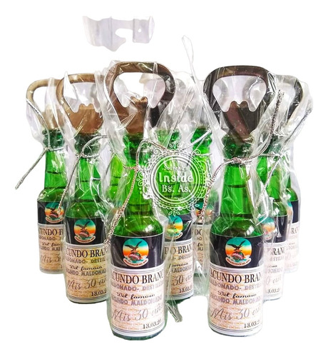10 Souvenir Destapador Mini Botella Replica Cerveza Fernet