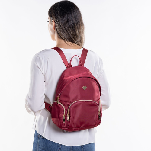 Mochilas Mujer Juveniles, Backpack Tipo Bolsa Dama Luckyly Color Vino