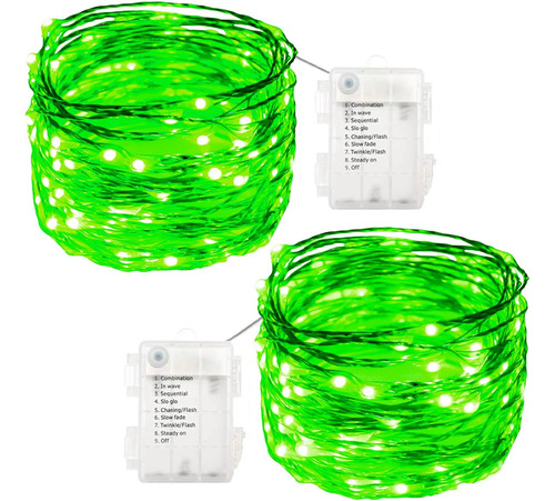 Luces De Hadas De Alambre De Plata De 33 Pies 100 Led L...