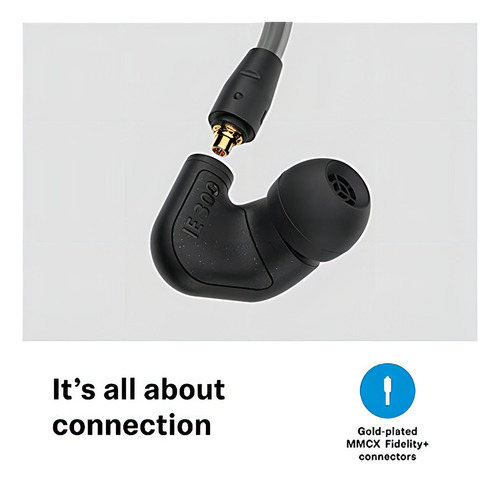Fones de ouvido pretos com fio Sennheiser Ie 300