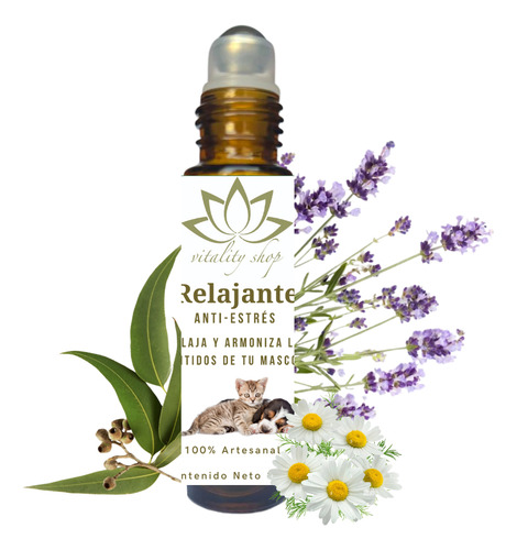 Roll On Relajante Anti Estrés Perro Gato Mascotas 10 Ml