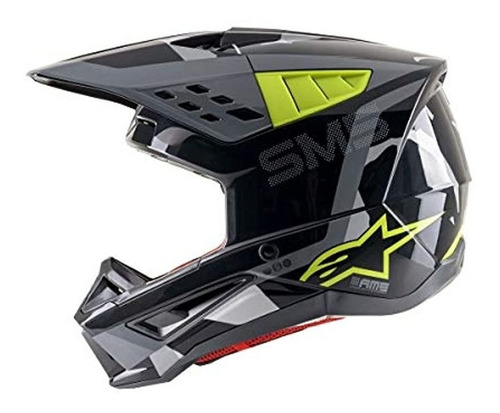 Casco De Moto Talla M Color Negro Y Gris Marca Alpinestars