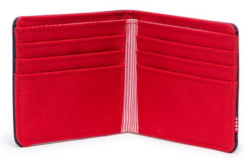 Billetera Herschel Roy navy y red poliéster 600d