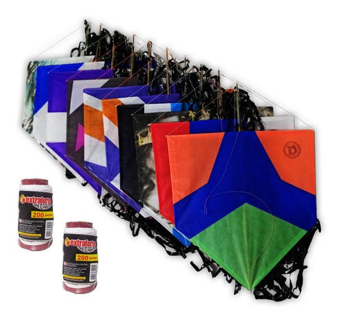 Pipas Kit Pipeiro 10 Pipas De 45cm + Rabiola +2 Linha