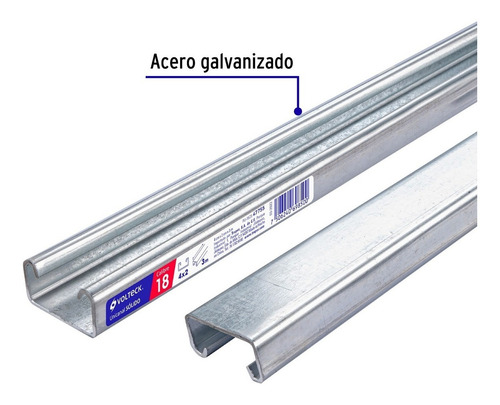 2 Perfiles Monocanal Sólido 1.5m De Calibre 18 4x2cm Pu-182s