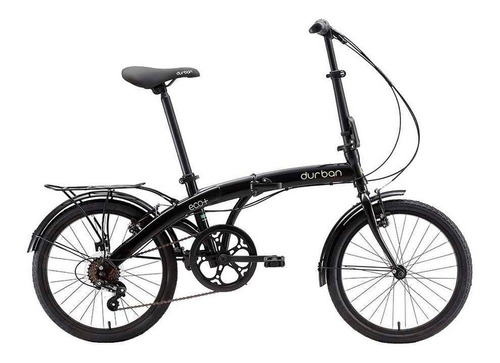 Bicicleta Durban Eco+ Aro 20 6v Freios V-brakes Preta Cor Preto Tamanho do quadro 20