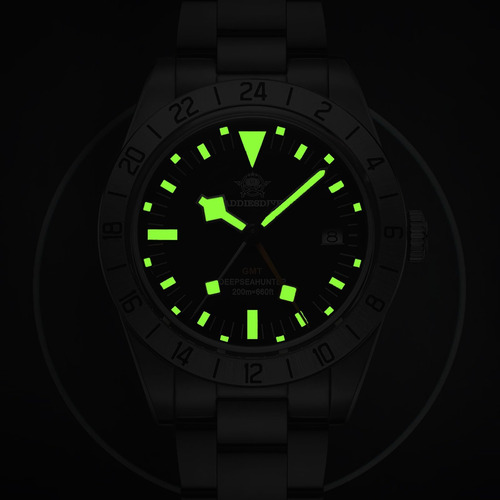Addiesdive Ad2036 Gmt Reloj De Cuarzo Para Hombres, Reloj De