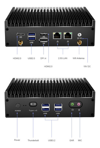 Mini Pc Fanless, Intel 12th Core Iu, 10 Corres 12 Threads, S