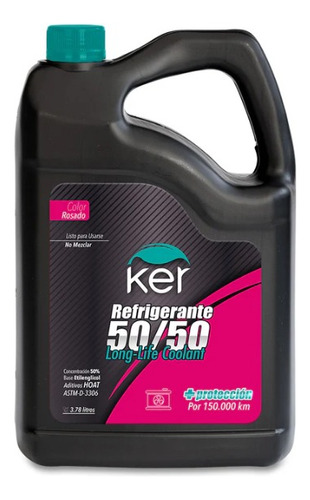 Refrigerante Ker 50/50 Long Life Coolant Color Rosado 1galón