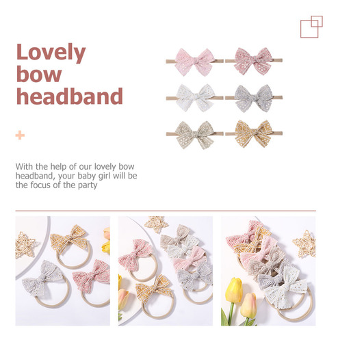 6 Diademas Con Forma De Lazo Para Bebés Y Niñas
