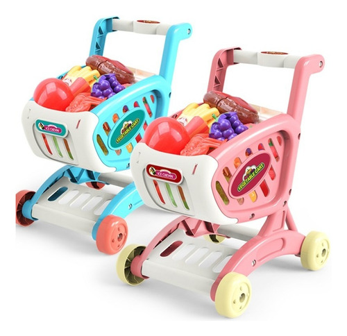 Cc Carrito De Compras Supermercado De Juguete Con 17 Frutas