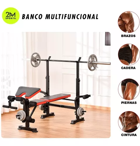 Banco Multiangular Regulable Biceps Banda Elastica Gym