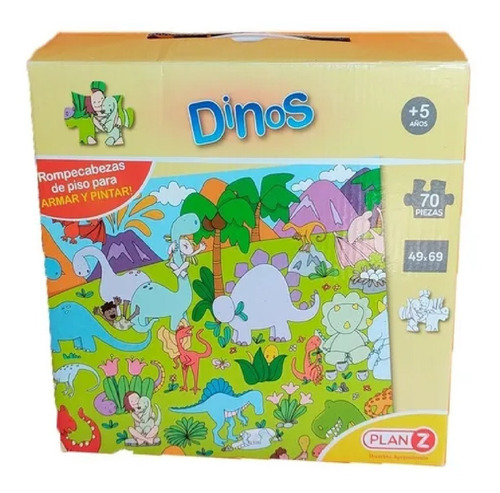 Imagen 1 de 7 de Rompecabezas Dinosaurios Piso Puzzle Gigante Infantil Plan Z