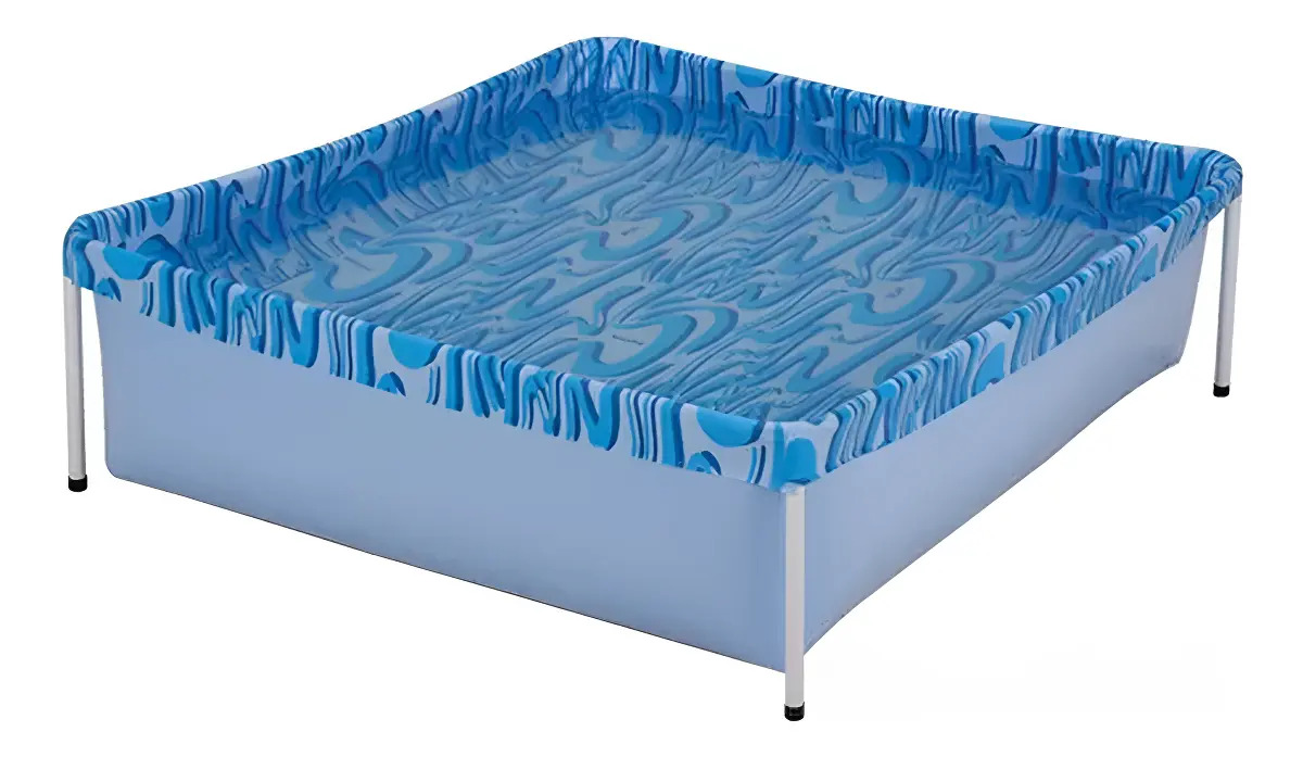Pileta Estructural Exahome Linea Akua 400lts Galvanizado Color Azul Rectangular