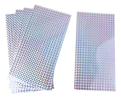 5 Unids / Set Durable Color Brillante Película Plata Plata