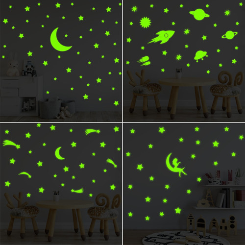 Vinilos Infantiles Estrellas Brillan Oscuridad Fluorescent