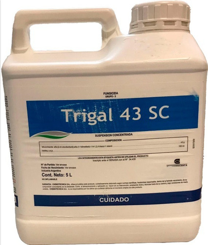 Tebuconazole 43 % Trigal 43% X 5 Lt Fung.