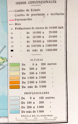 Antiguo Mapa Argentina 1930 Ferrocarriles Territorio Andes (Usado)