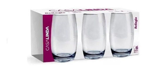 Jogo Copos Bellagio Transparente 450ml - 6 Peças- Casalinda