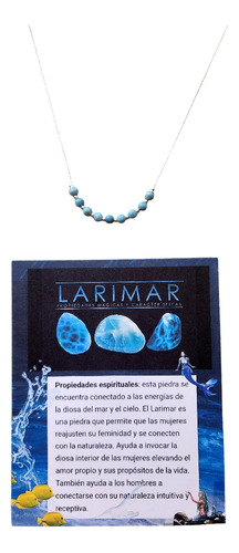 Collar Piedra  Larimar  4 Mm , Made In República Dominicana 