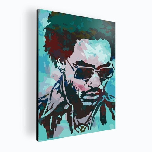 Cuadro Moderno Mural Poster Lenny Kravitz 60x84 Mdf