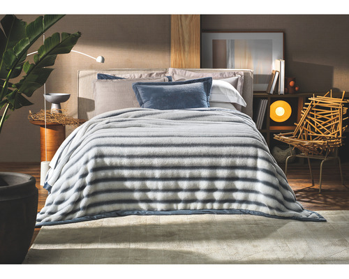 Cobertor Queen Altenburg Plush Ocean Azul Balneario - 135011